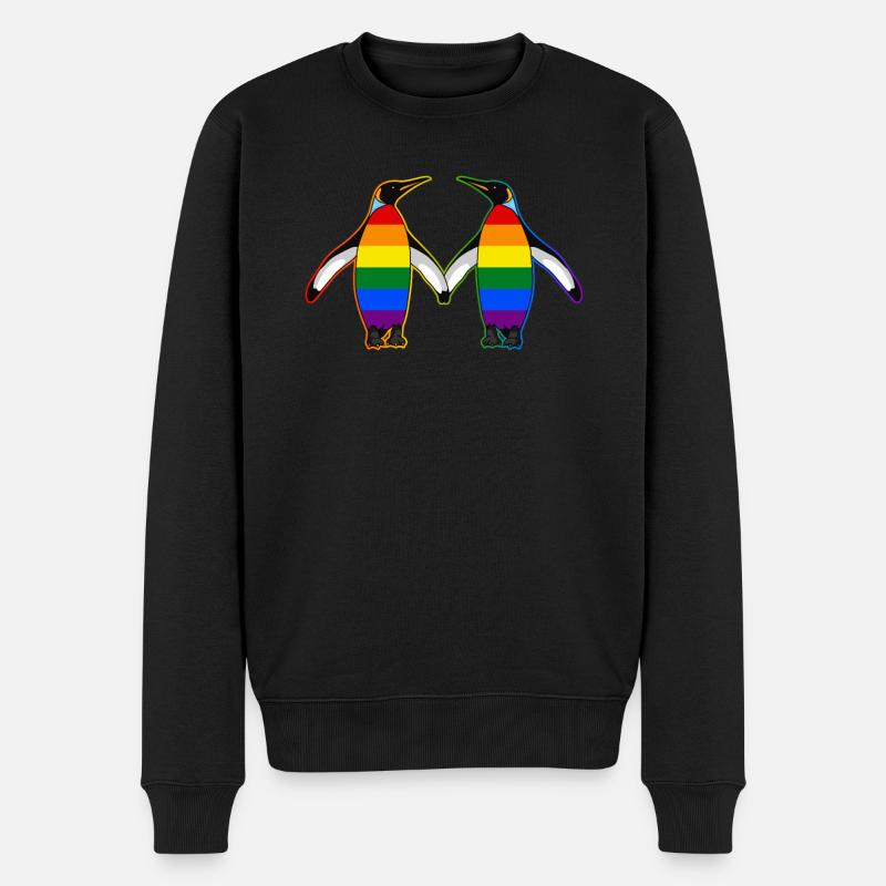 pinguin LGBTQ Geschenk - Männer Premium Bio Pullover - Schwarz