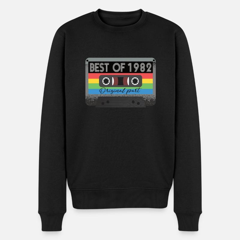 Best Of 1982 Vintage Kassette Retro Geburtstag - Männer Premium Bio Pullover - Schwarz