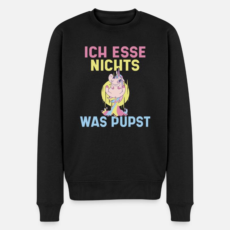 Ich esse nichts was pupst Veganer und Vegetarier - Männer Premium Bio Pullover - Schwarz