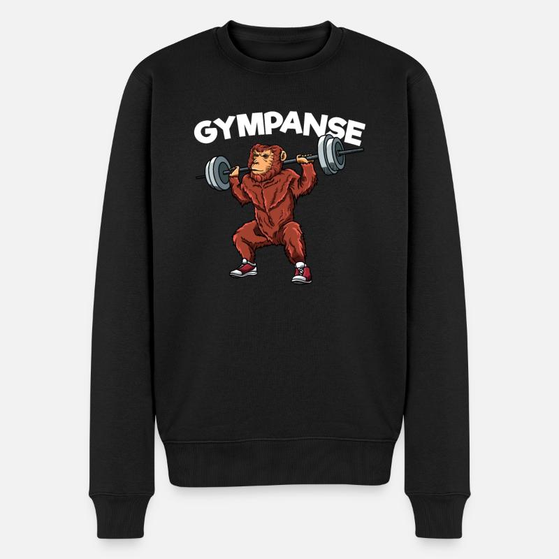 Gympanse - Männer Premium Bio Pullover - Schwarz