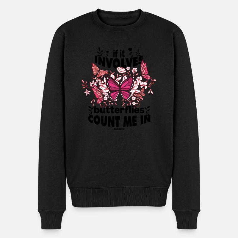 S’il s’agit de papillons, comptez-moi - Pull Premium bio Homme - noir