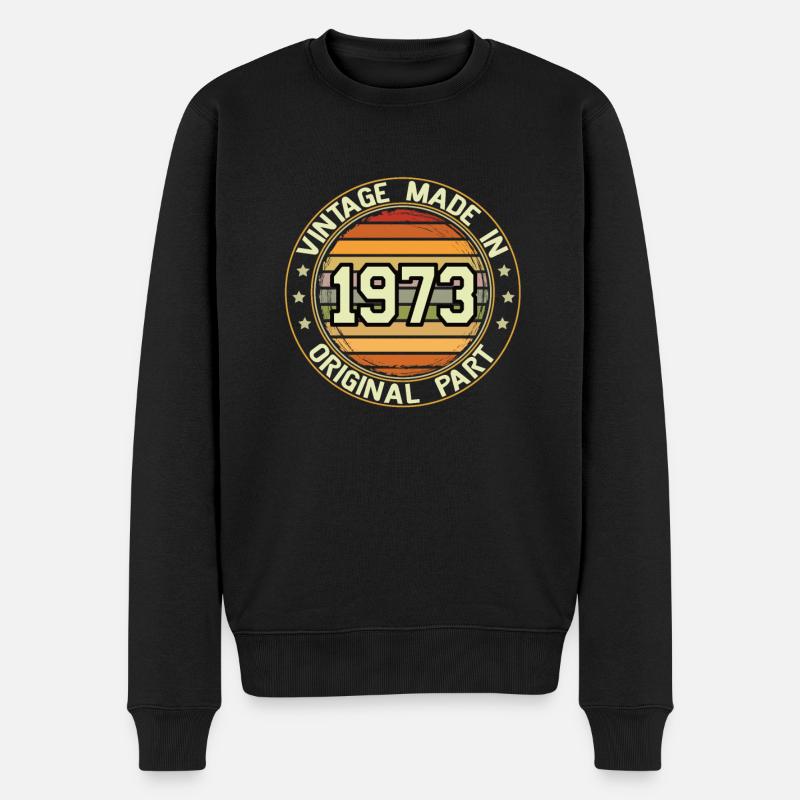 Vintage Made In 1973 Original Part Geburtstag 1973 - Männer Premium Bio Pullover - Schwarz