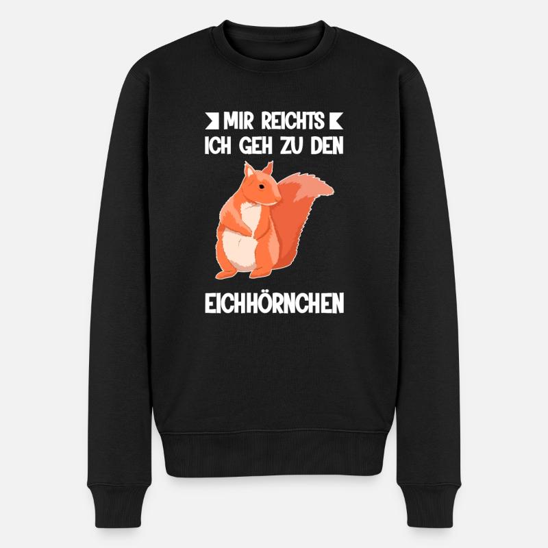 Eichhörnchen Tier Tiere Geschenk - Männer Premium Bio Pullover - Schwarz