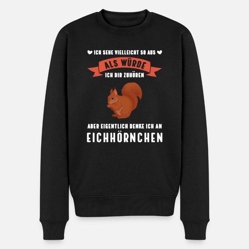 Eichhörnchen Tier Haselnüsse Geschenk - Männer Premium Bio Pullover - Schwarz