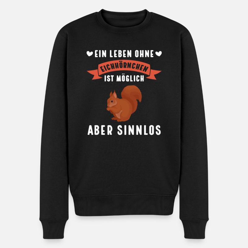 Eichhörnchen Tier Nagetier Geschenk - Männer Premium Bio Pullover - Schwarz