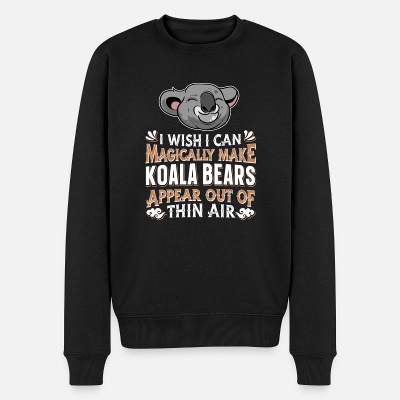 Koala Koala Ours - Pull Premium bio Homme - noir