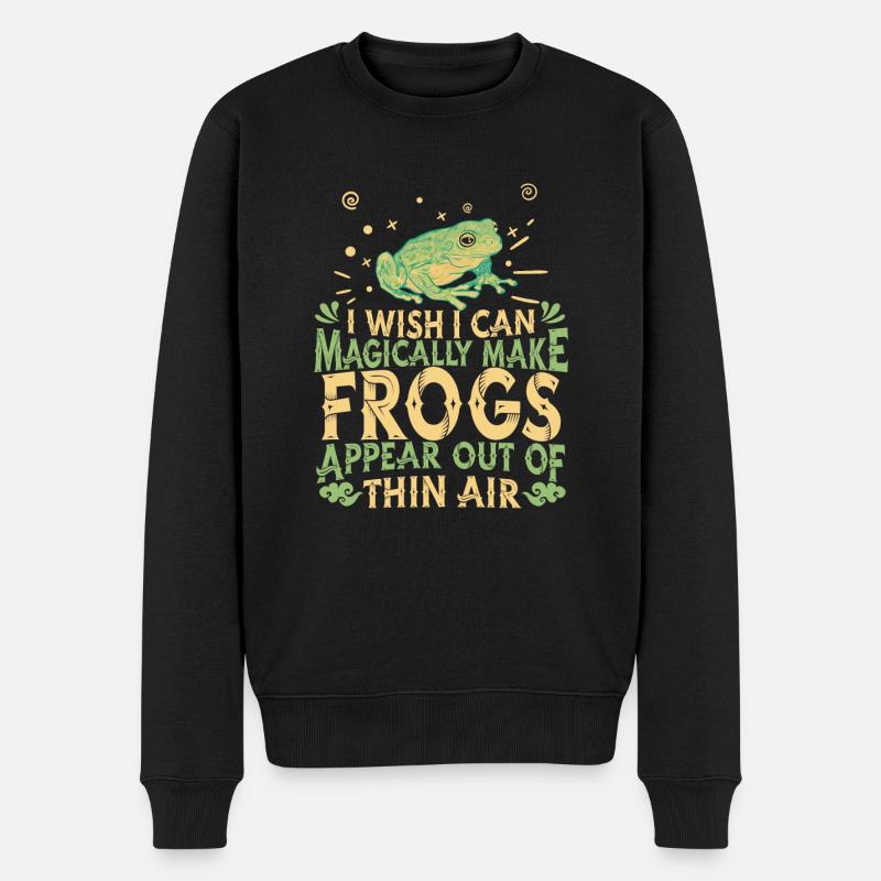 Frosch Frösche Amphibie - Männer Premium Bio Pullover - Schwarz