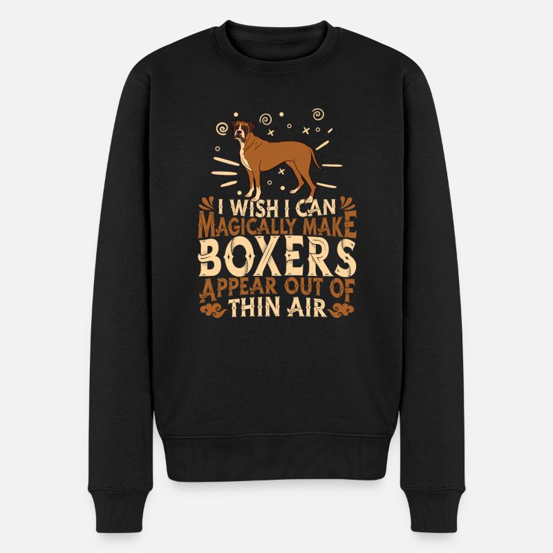 Boxer Hund - Männer Premium Bio Pullover - Schwarz