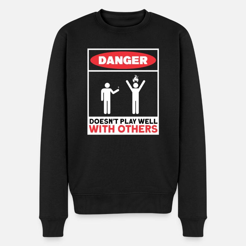 Antisocial Introvert Hate People - Männer Premium Bio Pullover - Schwarz