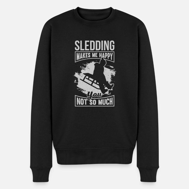 Sledging Winter Sledge Gift - Men's Premium Organic Jumper - black