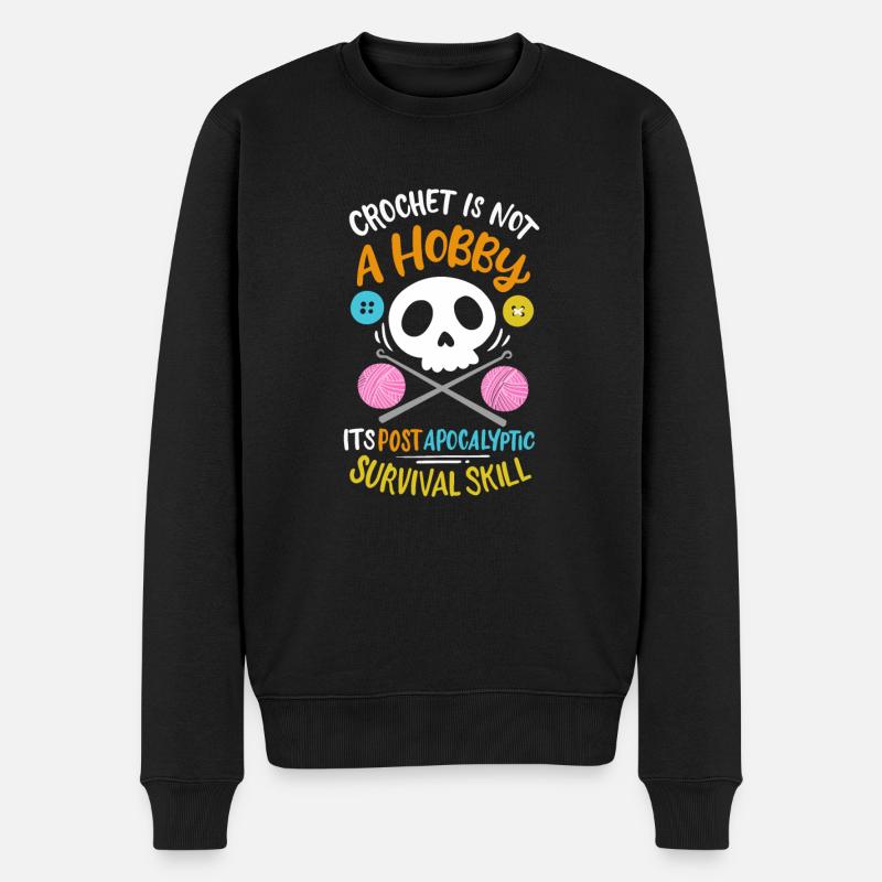 Le crochet n’est pas un passe-temps post-apocalyptique - Pull Premium bio Homme - noir