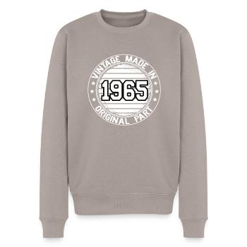 Vintage Made In 1965 Pièce originale Anniversaire 1965 - Pull Premium bio Homme - taupe - Devant - Nico (187cm)