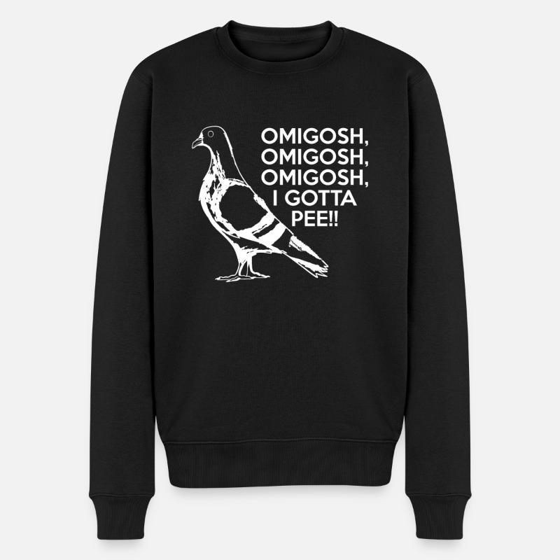 Pigeon Shirt Geschenk - Männer Premium Bio Pullover - Schwarz