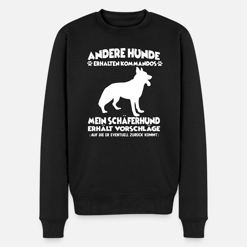 Witziges Schäferhund Hundetraining Hundebesitzer - Männer Premium Bio Pullover - Schwarz