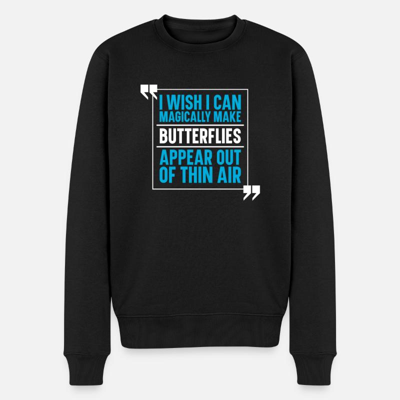 Schmetterling - Männer Premium Bio Pullover - Schwarz