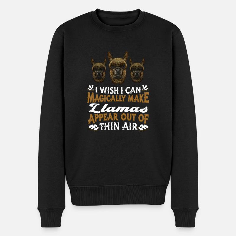 Lama Llama Alpaga - Pull Premium bio Homme - noir