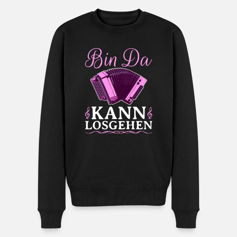 Bin Da Kann Losgehen, Steirische Harmonika - Männer Premium Bio Pullover - Schwarz