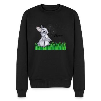 Hase Name Geschenk Elena - Männer Premium Bio Pullover - Schwarz - Vorne - Nico (187cm)