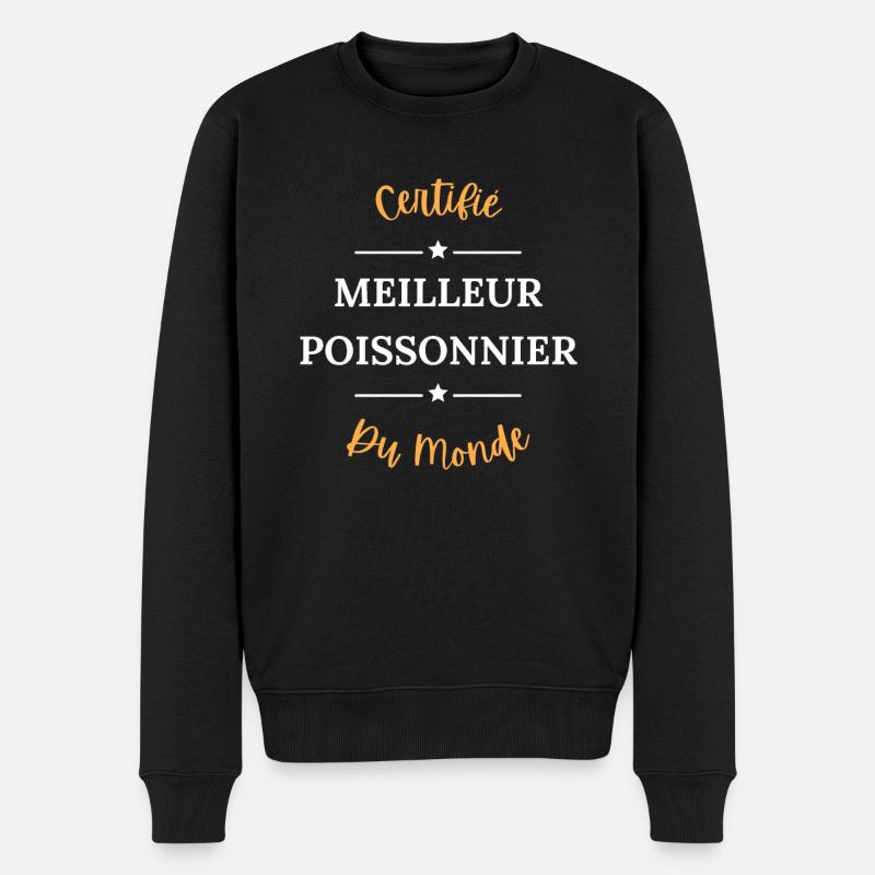 Certifié meilleur poissonnier - Pull Premium bio Homme - noir