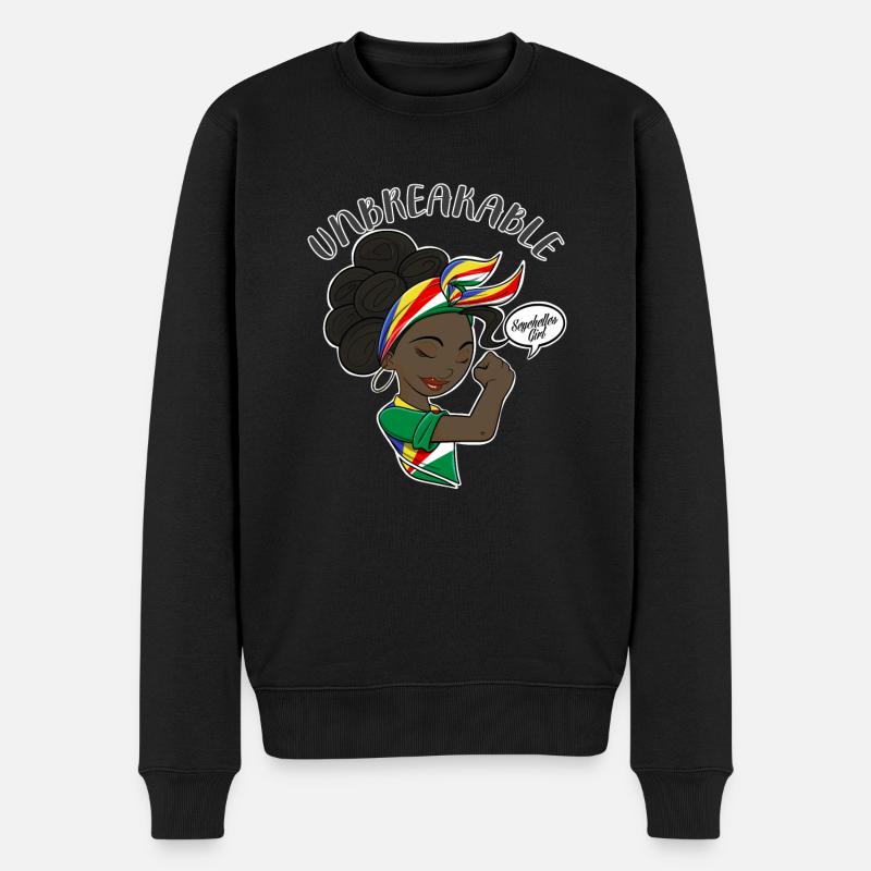 Seychelles Girl Unbreakable I Heritage Seychelles - Männer Premium Bio Pullover - Schwarz