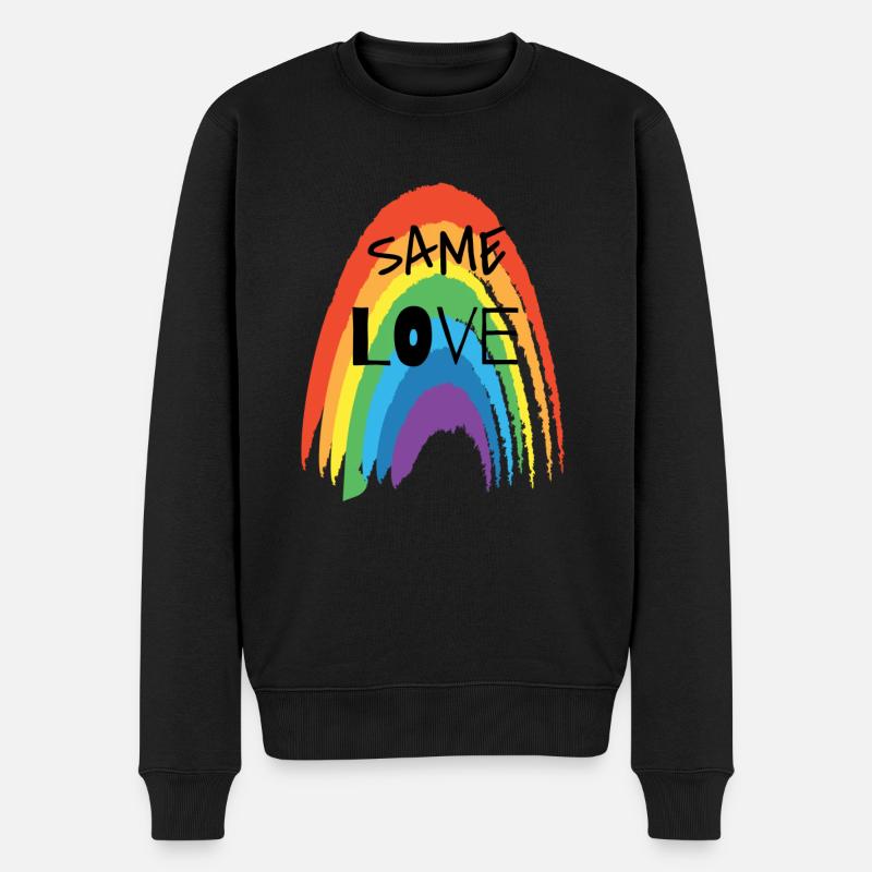 SAME LOVE - Männer Premium Bio Pullover - Schwarz