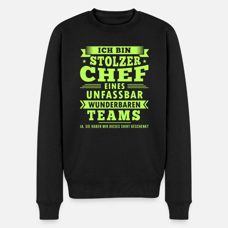 Chef Geschenk Beruf Arbeit lustiger Spruch - Männer Premium Bio Pullover - Schwarz