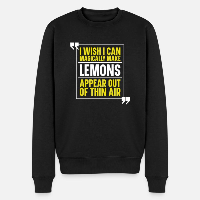 Zitrone Zitrusfrucht Limone - Männer Premium Bio Pullover - Schwarz