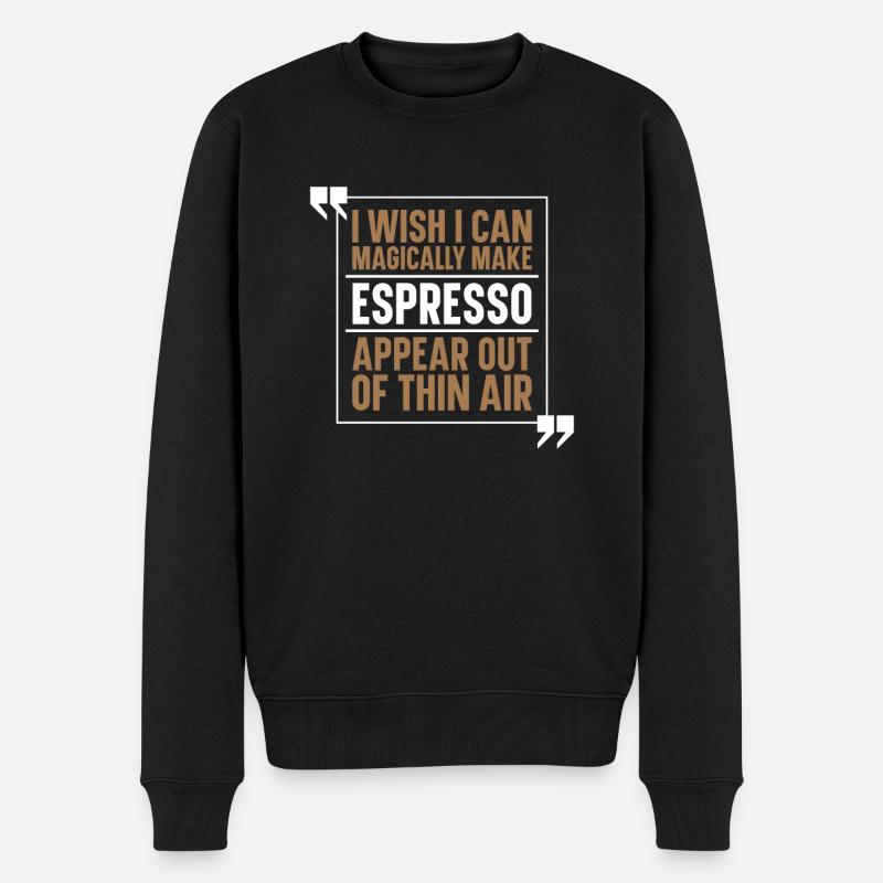 Espresso Kaffee - Männer Premium Bio Pullover - Schwarz