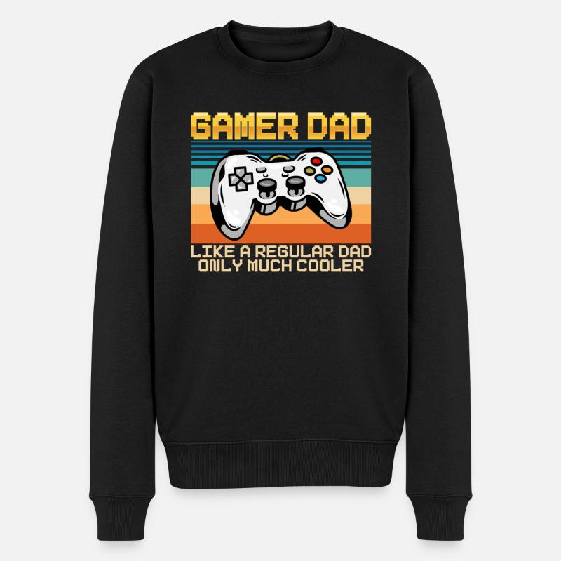 Gamer Dad Vintage - Männer Premium Bio Pullover - Schwarz