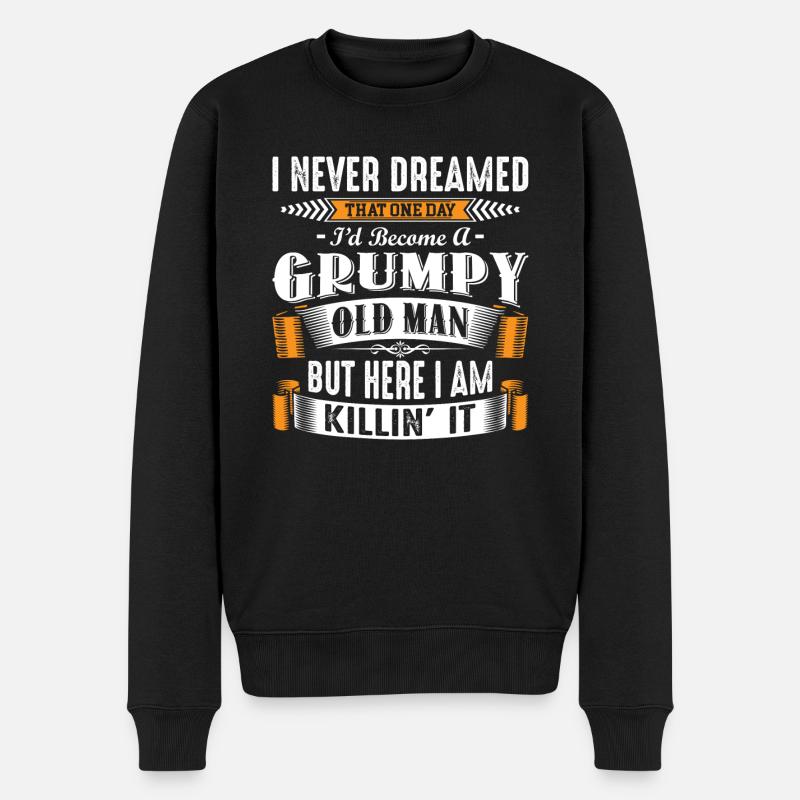 Grumpy Old Man Fathers Day - Männer Premium Bio Pullover - Schwarz