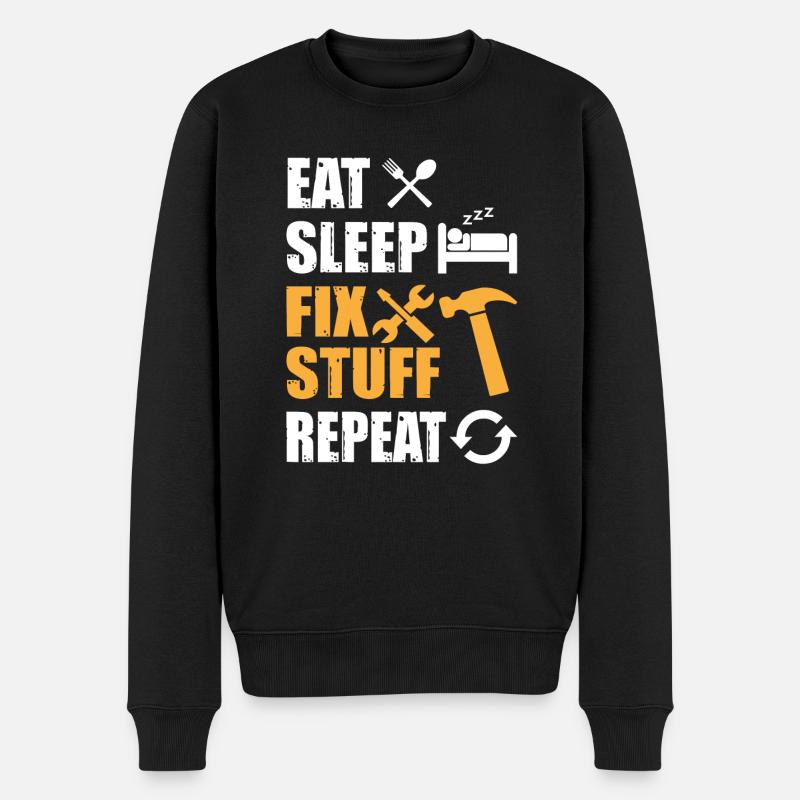 Manger Sleep Fix Stuff Répéter - Pull Premium bio Homme - noir
