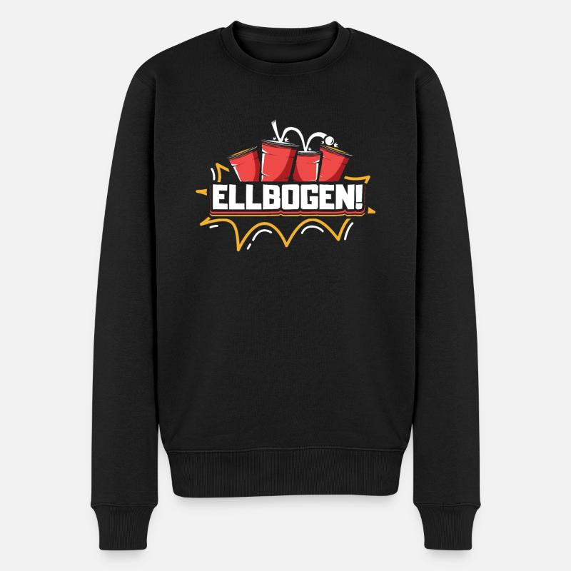 Bierpong Ellbogen Beerpong - Männer Premium Bio Pullover - Schwarz