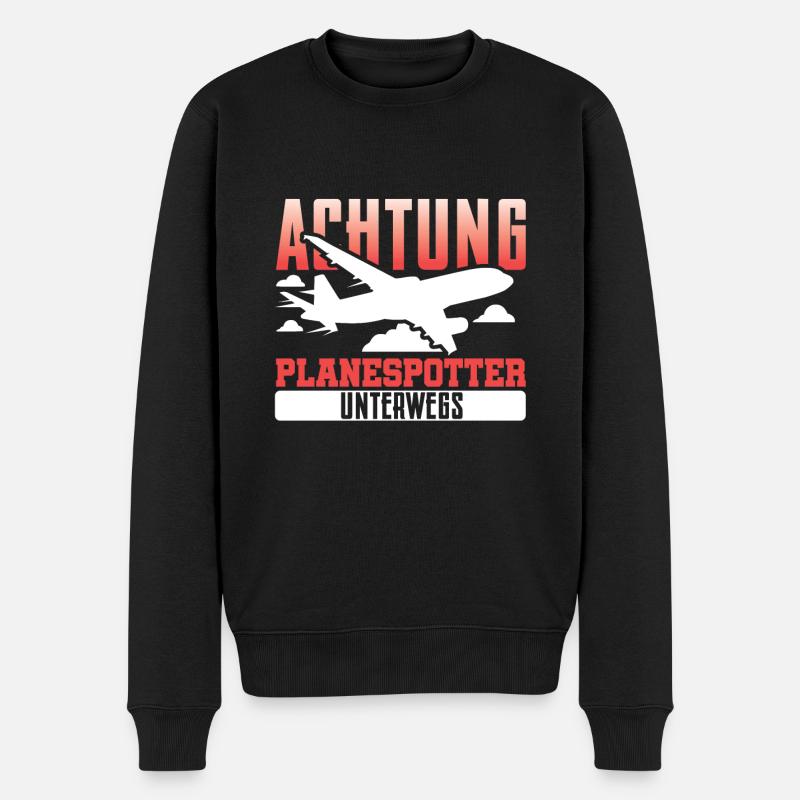 Planespotter Planespotting Flugzeug - Männer Premium Bio Pullover - Schwarz