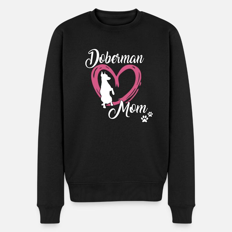 Dobermann Mom Hundehalterin Motiv süßes Dobermann - Männer Premium Bio Pullover - Schwarz