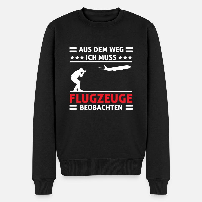Planespotter Planespotting Flugzeug - Männer Premium Bio Pullover - Schwarz