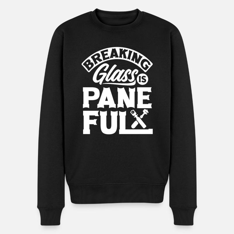Glazier Window Fitter Paneful - Männer Premium Bio Pullover - Schwarz