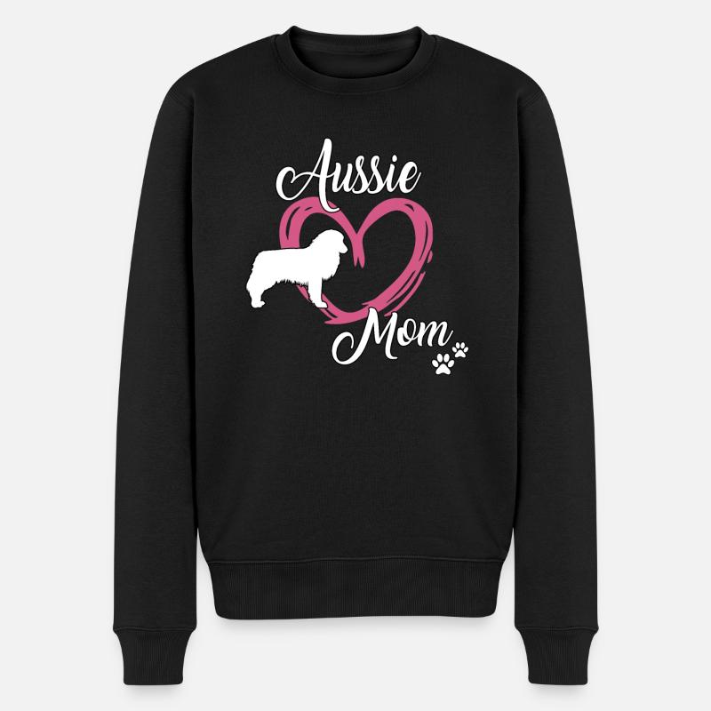 Aussie Mom Hundehalter süßes Australian Shepherd - Männer Premium Bio Pullover - Schwarz