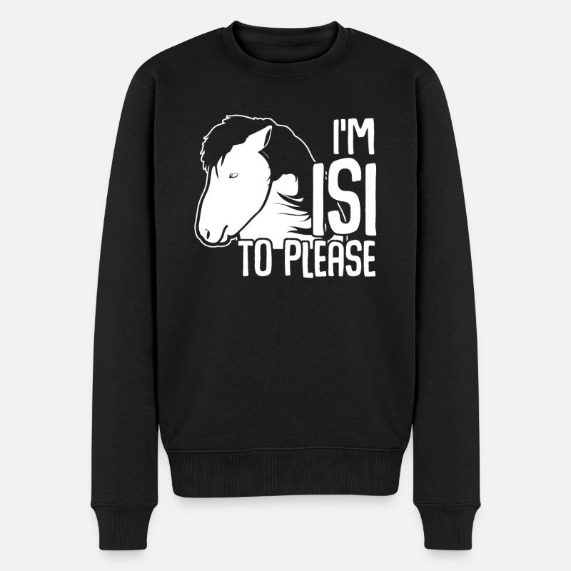 Islandpferd Pferd Islandpferde Isländer - Männer Premium Bio Pullover - Schwarz