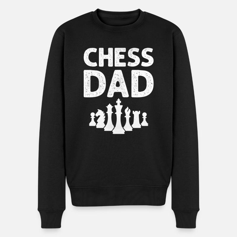 Chess Dad - Checkmate Chess Player - Männer Premium Bio Pullover - Schwarz