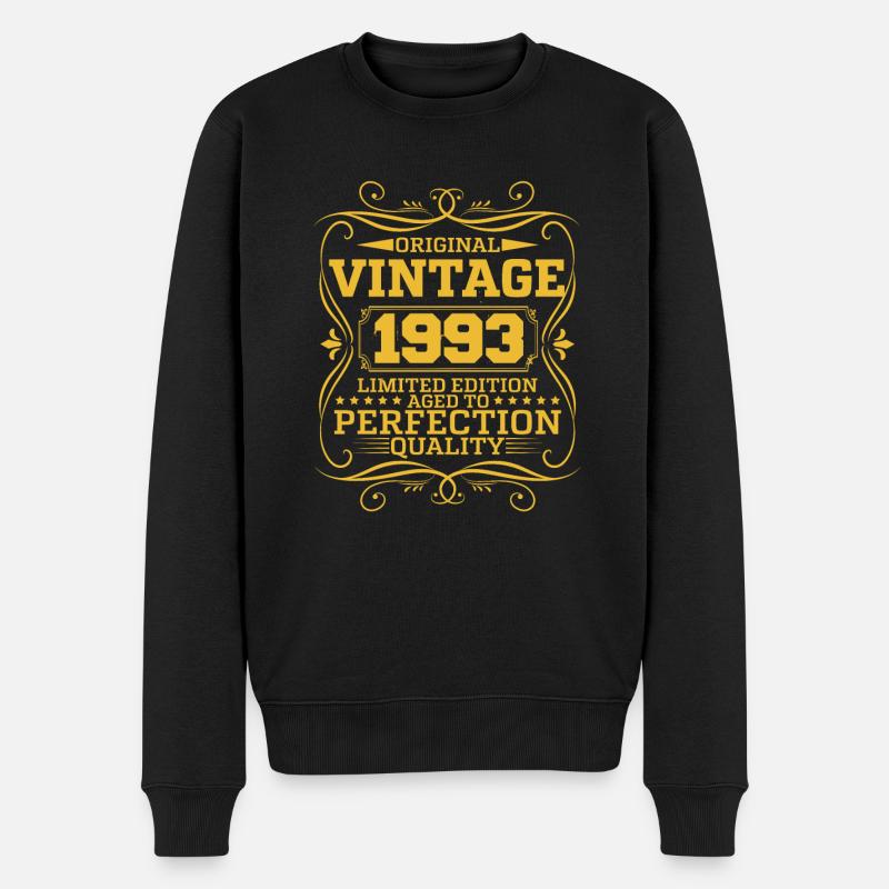 Vintage 1993 Original Limited Edition - Männer Premium Bio Pullover - Schwarz