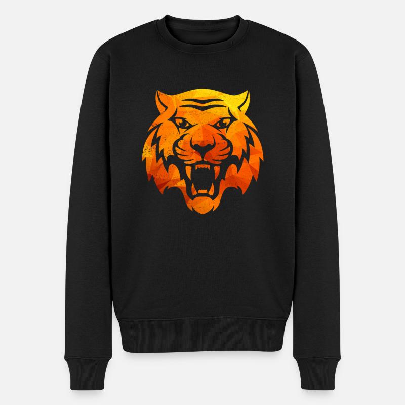 Just Tiger - Männer Premium Bio Pullover - Schwarz