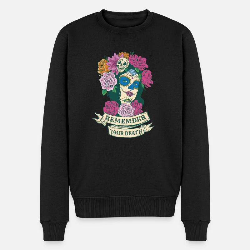 Erinnern Sie sich an Ihren Tod schöne mexikanische - Männer Premium Bio Pullover - Schwarz