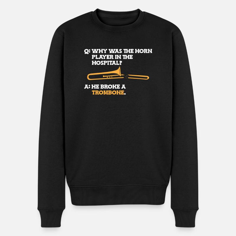 Posaune - Männer Premium Bio Pullover - Schwarz
