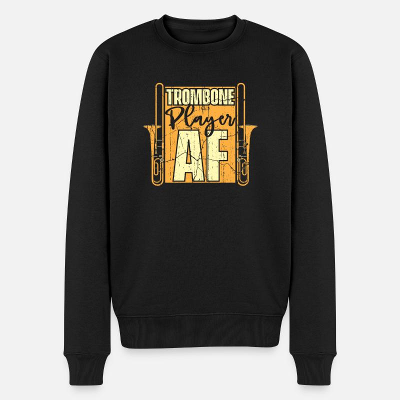 Posaune - Männer Premium Bio Pullover - Schwarz