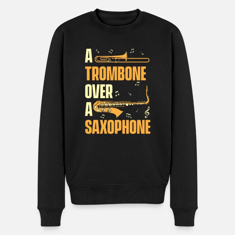 Posaune - Männer Premium Bio Pullover - Schwarz
