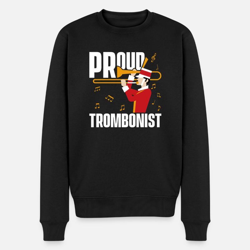 Posaune - Männer Premium Bio Pullover - Schwarz