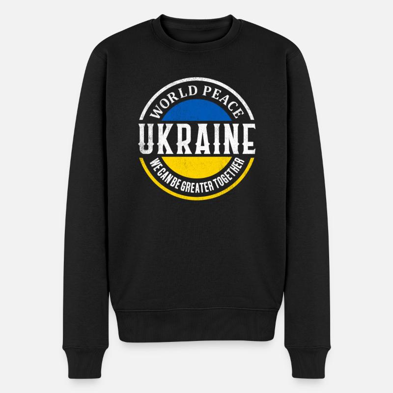 Ukraine Frieden - Männer Premium Bio Pullover - Schwarz