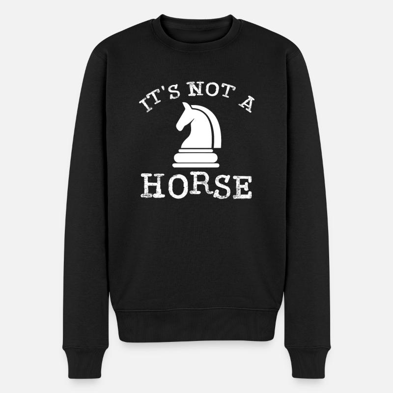 It's Not A Horse - Checkmate Chess Player - Männer Premium Bio Pullover - Schwarz