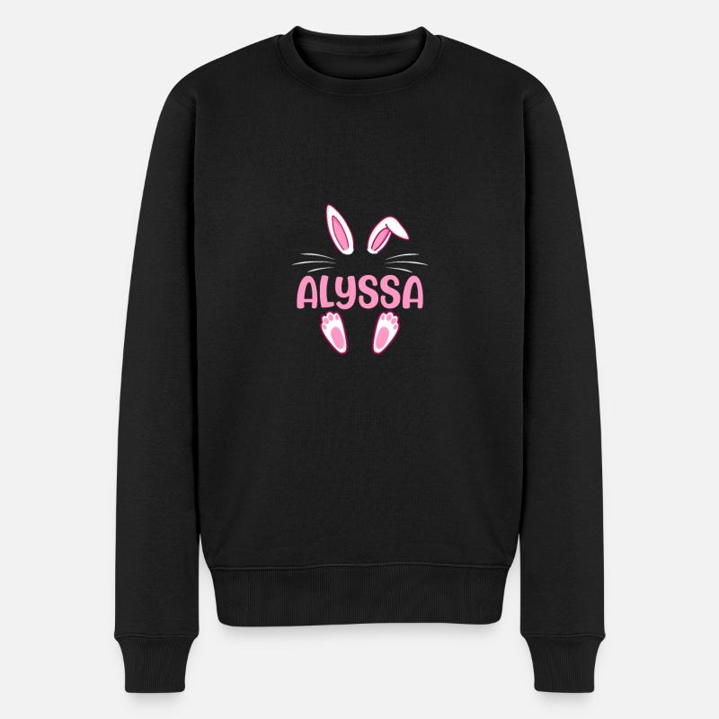 ALYSSA Easter - Männer Premium Bio Pullover - Schwarz