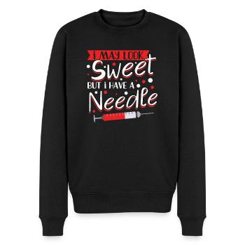 Diabète de type 1 drôle Diabète diabétique Idée cadeau - Pull Premium bio Homme - noir - Devant - Nico (187cm)